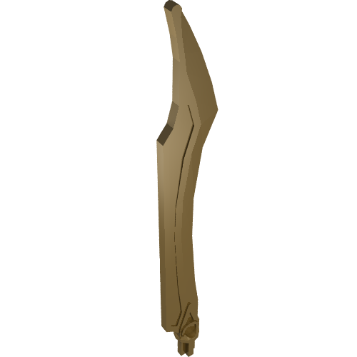 Large Figure Weapon Blade, Curved Tip with Axle (11305)