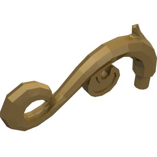 Curled Decorative Ornament / Plant Vine with Bar (28870)