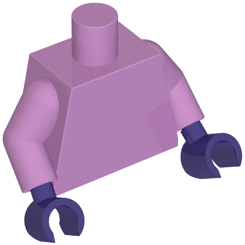 Torso, Medium Lavender Arms, Dark Purple Hands [Plain] (973c33h09)
