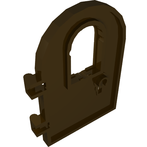 Door 1 x 4 x 6 Round Top with Window and Keyhole, Reinforced Edge (64390)