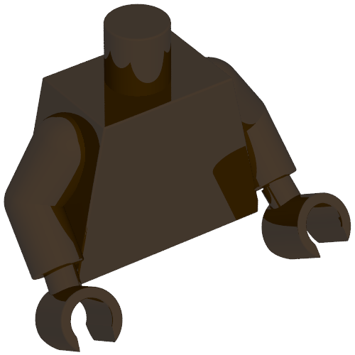 Torso, Dark Brown Arms and Hands [Plain] (973c07h07)