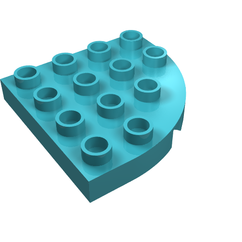 Duplo Plate Round Corner 4 x 4 (98218)