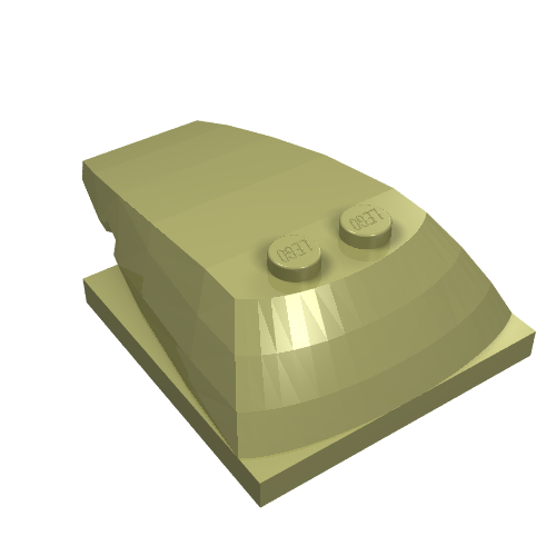 Brick Wedged, Curved 6 x 4 x 1 1/3 with 4 x 4 Base [Plain] (93591)