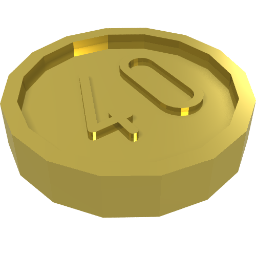 Money / Coin with "40" Sans-serif Type (57506)