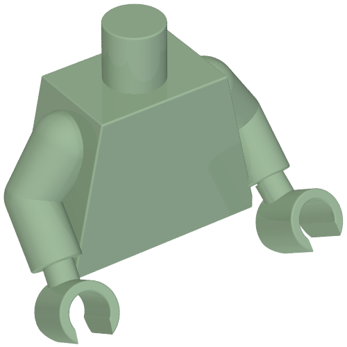 Torso, Sand Green Arms and Hands [Plain] (973c25h25)