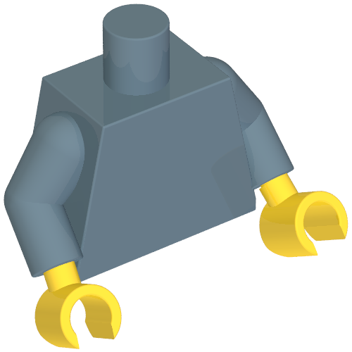 Torso, Sand Blue Arms, Yellow Hands [Plain] (973c24h01)