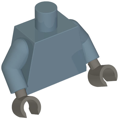 Torso, Sand Blue Arms, Dark Bluish Gray Hands [Plain] (973c24h12)