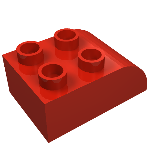 Duplo Brick 2 x 3 with Curved Top (2302)