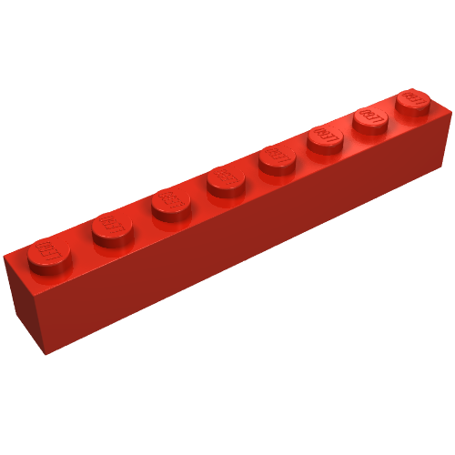Brick 1 x 8 without Bottom Tubes, with Raised Cross Supports