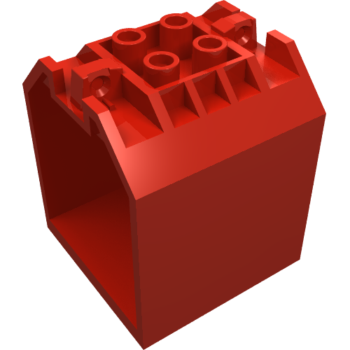 Container / Box, Open Ended 4 x 4 x 4 with 1 Hinge Finger Each End [Plain]