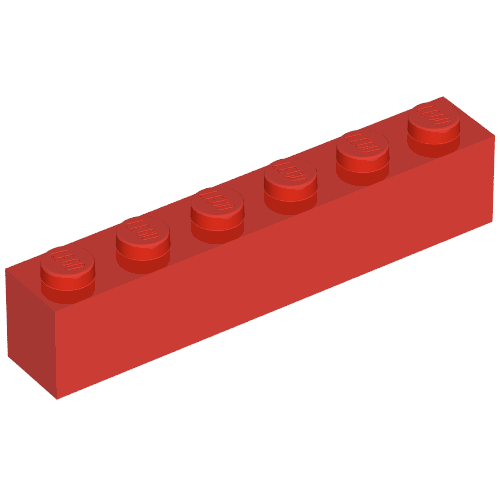 Brick 1 x 6 without Bottom Tubes, with 2 Raised Cross Supports