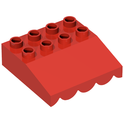 Duplo Roofpiece Slope 33 4 x 4 with Awning Overhang with 9 Bottom Tubes (31170)
