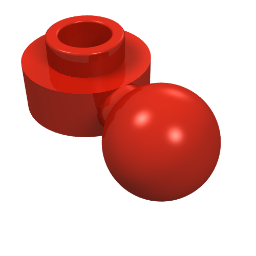 Plate Round 1 x 1 with Towball with Round Hole (Maxifig Hand)