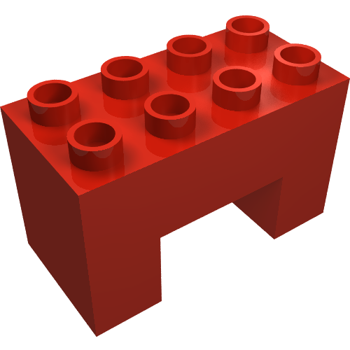 Duplo Brick 2 x 4 x 2 with 2 x 2 Square Arch (6394)