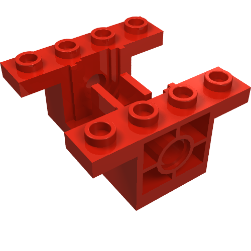 Gearbox 4 x 4 x 1 2/3 with 1 x 2 Cutouts, Pin Holes