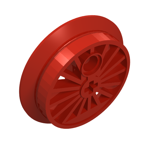 Train Wheel RC Train, Spoked with Technic Axle Hole and Counterweight, 37 mm diameter [Flanged Driver]