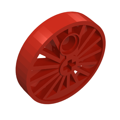 Train Wheel RC Train, Spoked with Technic Axle Hole and Counterweight, 30 mm diameter [Blind Driver]