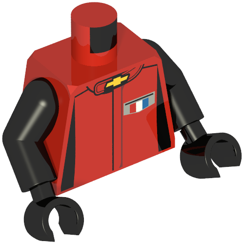 Torso Race Suit with Chevrolet Logo / 'CAMARO' on Back Print, Black Arms and Hands (973c03h03pr3299)