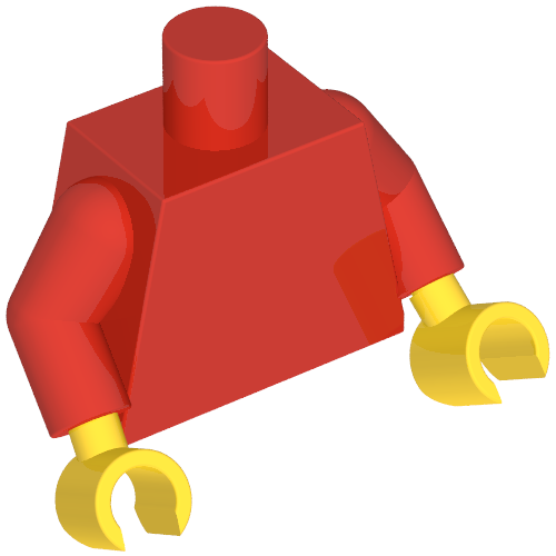 Torso, Red Arms, Yellow Hands [Plain] (973c22h01)