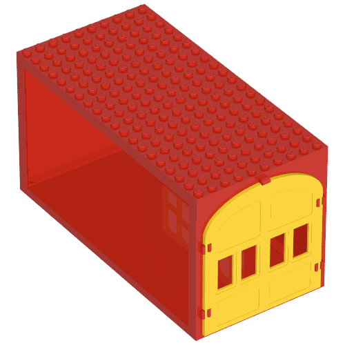 Fabuland, Building, Garage Block with Yellow Windows and Yellow Doors