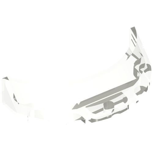 Windscreen 3 x 6 x 1 Curved with Rectangular Stud Holder in Bottom (35299)