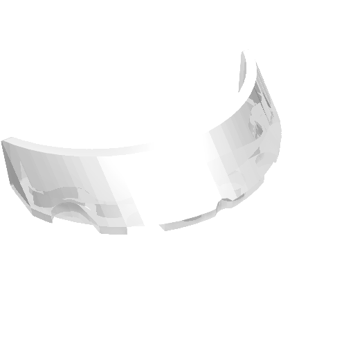 Windscreen 3 x 6 x 1 Curved with 2 Circular Stud Holders in Bottom (62360)