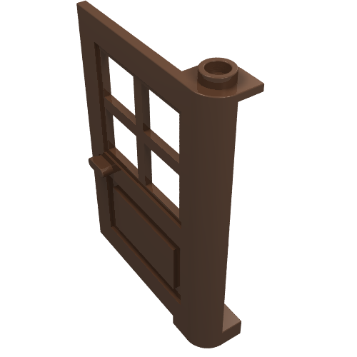 Door 1 x 4 x 5 with 4 Panes, Squared Base