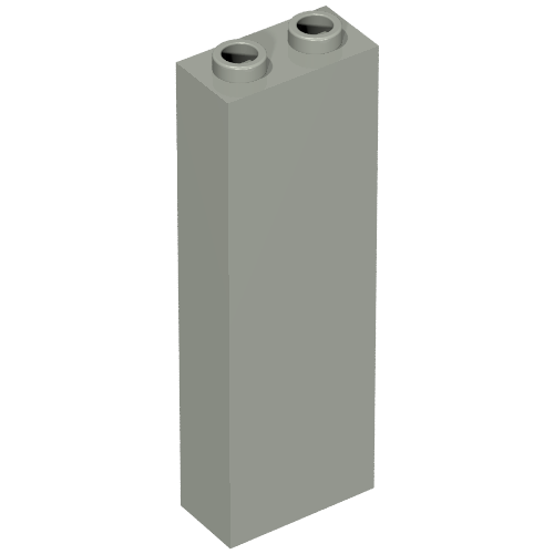 Brick 1 x 2 x 5 with Blocked Open Studs and Bottom Stud Holder with Asymmetric Ridges