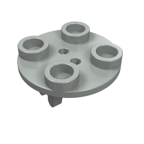Wheel Holder, Plate, Round 2 x 2 Thin with Clips