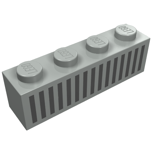 15 Bars LEGO 3010p04 Blue Brick 1 x 4 with Black Grille Pattern 