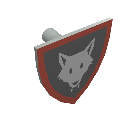 Minifig Shield Triangular with Wolfpack Print