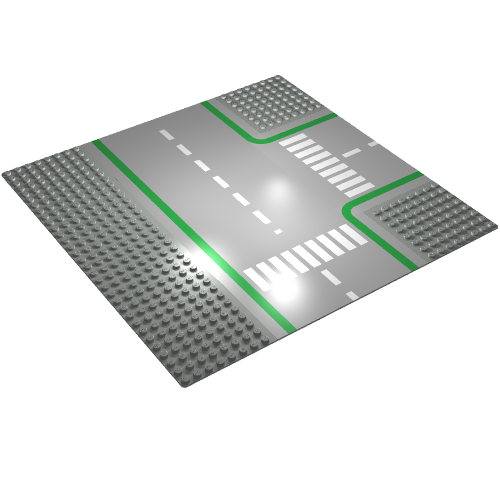 Baseplate 32 x 32 with 8-Stud T Intersection with Road and Crosswalks Print