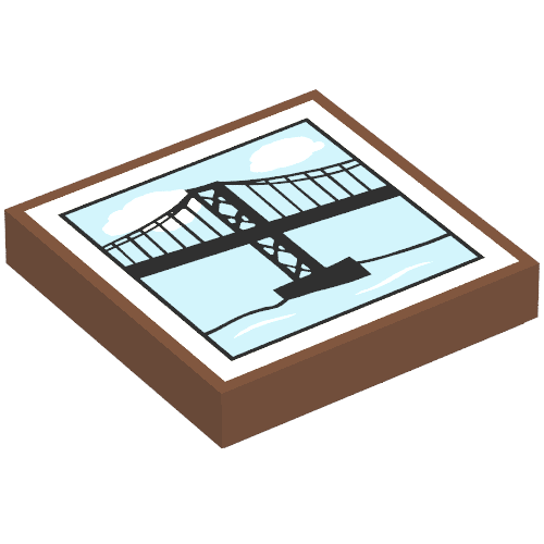 Tile 2 x 2 with Suspension Bridge Print