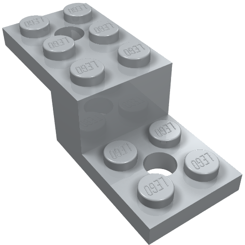 Bracket 5 x 2 x 1 1/3 with Holes, Pin Bottom (11215)