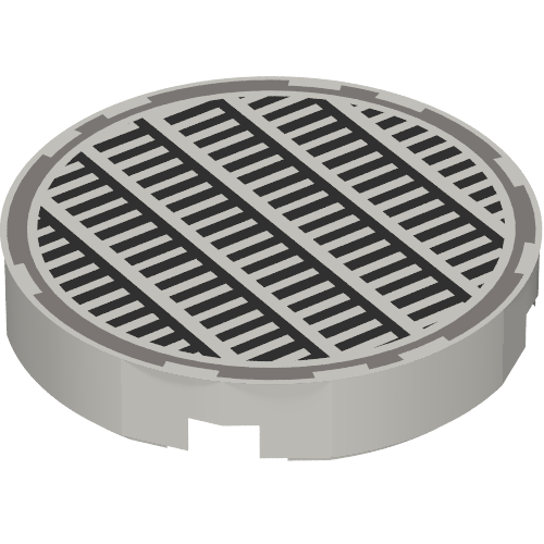 Tile Round 2 x 2 with Bottom Stud Holder with Fine Mesh Grille Print