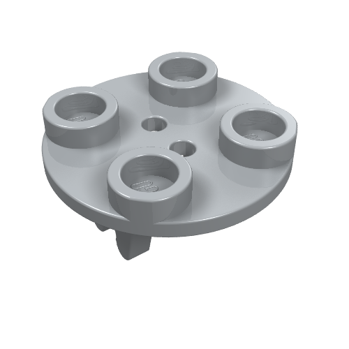 Wheel Holder, Plate, Round 2 x 2 Thin with Clips (2655)