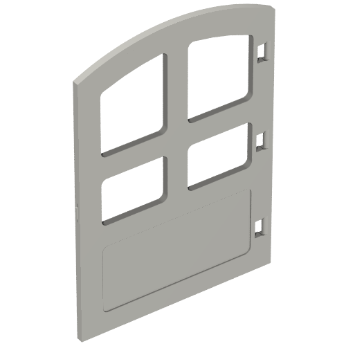 Duplo Door 1 x 4 x 4 with Four Panes, Different Size and Curved Top