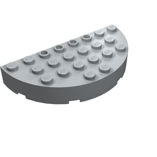 Brick Round Corner 4 x 8 Full Brick Double (47974)