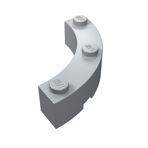 Brick Round Corner 4 x 4 Macaroni Wide with 3 Studs (48092)