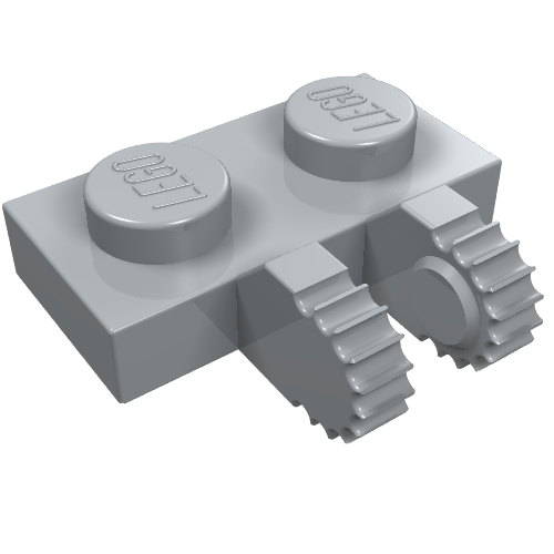 Hinge Plate 1 x 2 Locking with 2 Fingers on Side, 9 Teeth (60471)