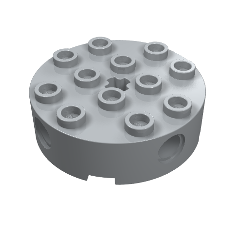 Brick Round 4 x 4 with 4 Side Pin Holes and Center Axle Hole (6222)
