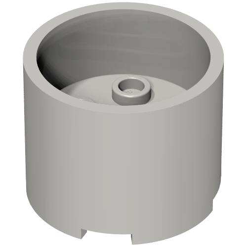Brick Round 3 x 3 x 2 Recessed Center with 2 x 2 Studs and Axle Hole (73111)