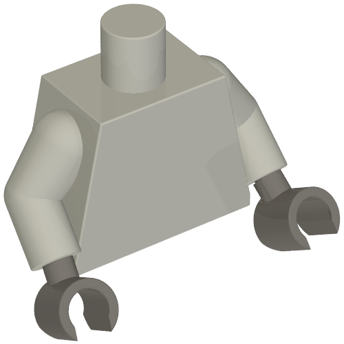 Torso, Light Bluish Gray Arms, Dark Bluish Gray Hands [Plain] (973c14h12)