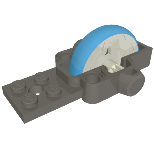 Fly Wheel with Plate 2 x 8 and Dark Azure Tire [Complete Assembly] (Rip Cord Base) (11767)
