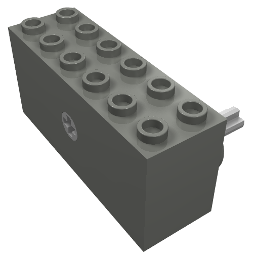 Windup Motor 2 x 6 x 2 1/3 with Raised Shaft Base - Long Axle (42073c02)