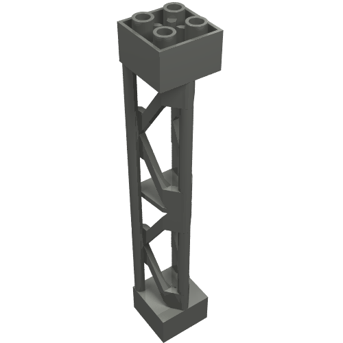 Support 2 x 2 x 10 Girder Triangular Vertical - Type 3 - Axle Hole, 3 Posts (58827)