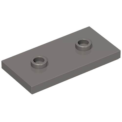 Plate Special 2 x 4 with Groove and Two Center Studs (Jumper) (65509)