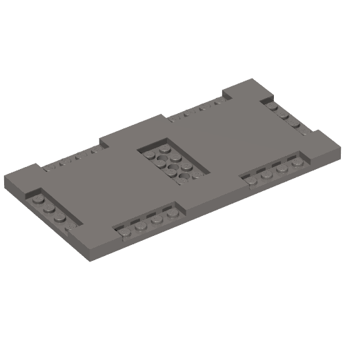 Plate Special 8 x 16 x 2/3 with Six Recessed Edges with 1 x 4 Studs and Recessed Center with 2 x 4 Studs (71772)