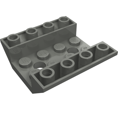 Brick Sloped Inverted 45° 4 x 4 Double with 4 x 2 Recessed, 2 Holes (72454)
