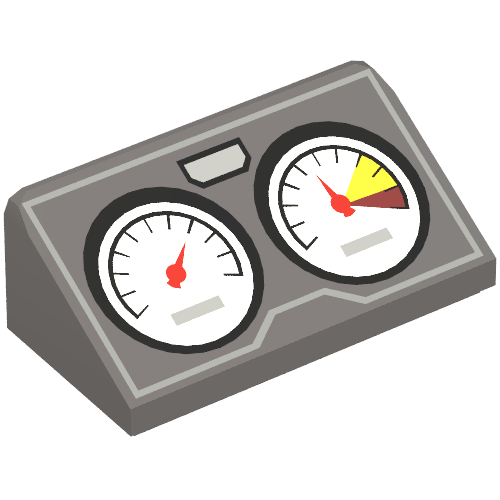 Slope 30° 1 x 2 x 2/3 with 2 Gauges/Dials print